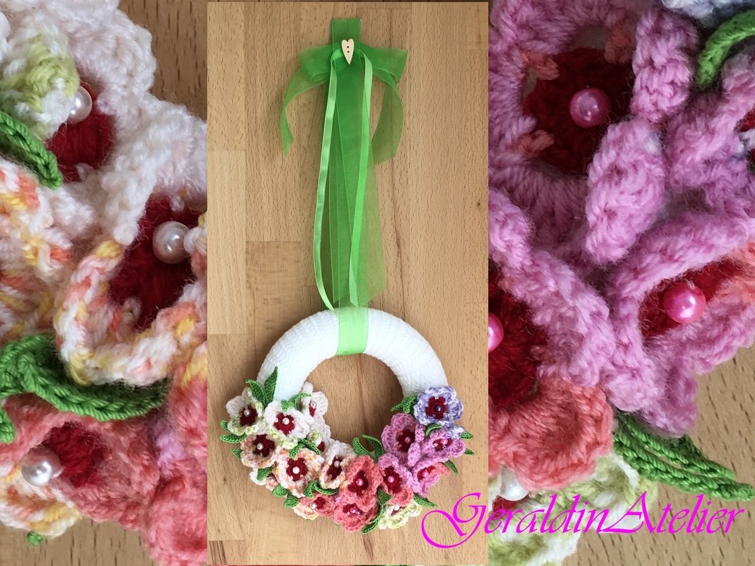 Türkranz " Blumenkranz " Häkelanleitung - Bild 5