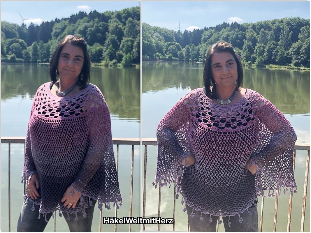 Häkeln / Poncho "Heike" / Größe S-XXL - Bild 2