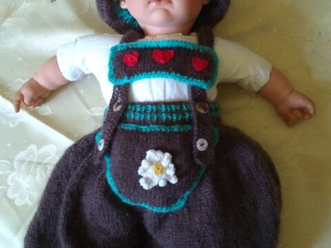 gestrickte  Lederhose für Babies, Baby Lederhose, Trachtenhose fürs Baby