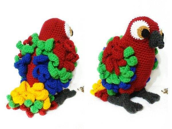 crochet pattern, Ciro the parrot PDF deutsch- english- dutch. ternura amigurumi