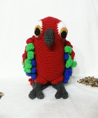 crochet pattern, Ciro the parrot PDF deutsch- english- dutch. ternura amigurumi