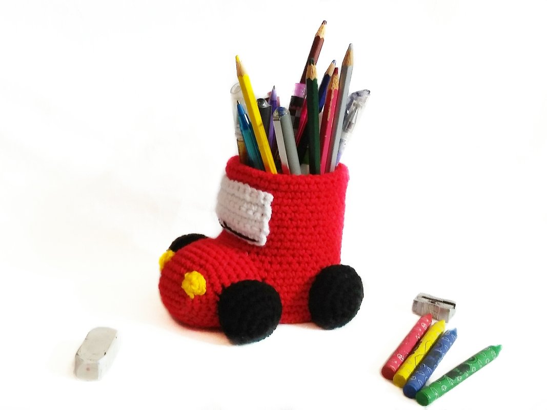 Crochet pattern for pencil holder car PDF english- deutsch-dutch ternura amigurumi - Image 3