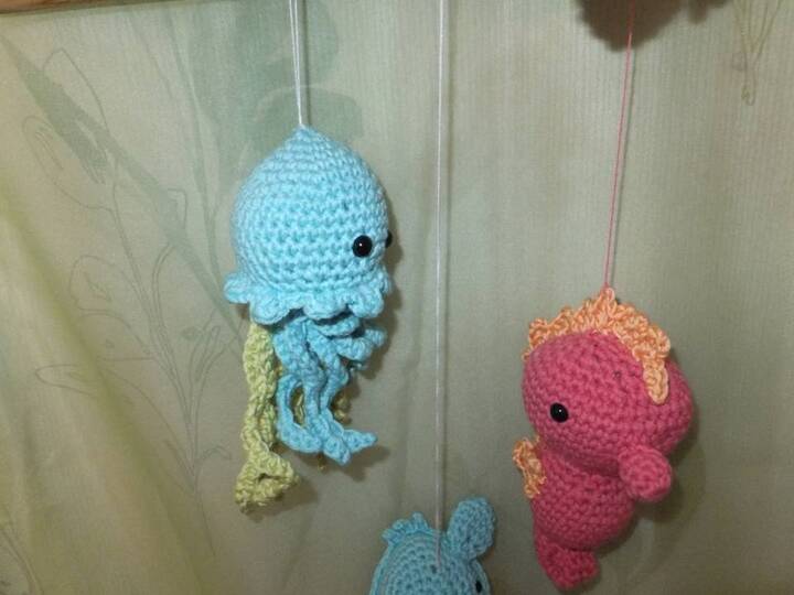 Set: Qualle Seepferdchen Krabbe