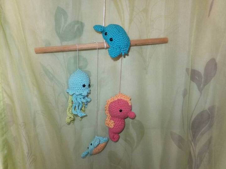 Set: Qualle Seepferdchen Krabbe