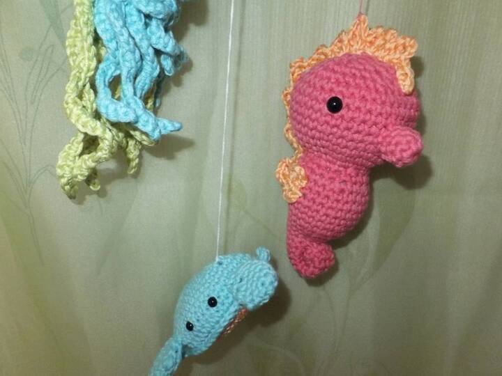 Set: Qualle Seepferdchen Krabbe