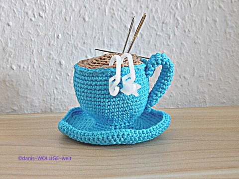 Espressotasse, Häkelanleitung für ein Nadelkissen