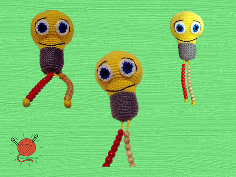 Rechenkette Glühbirne, Häkelanleitung in Deutsch