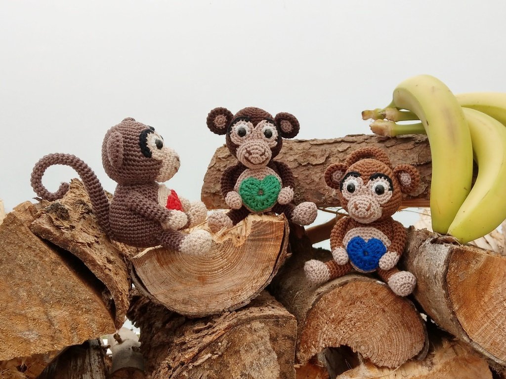 Häkelanleitung Glücksbringer Affe kleines Äffchen "Charly"