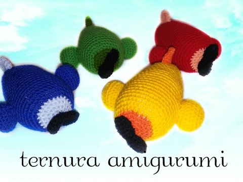 Häkelanleitung des Flugzeugs PDF english- deutsch- dutch ternura amigurumi