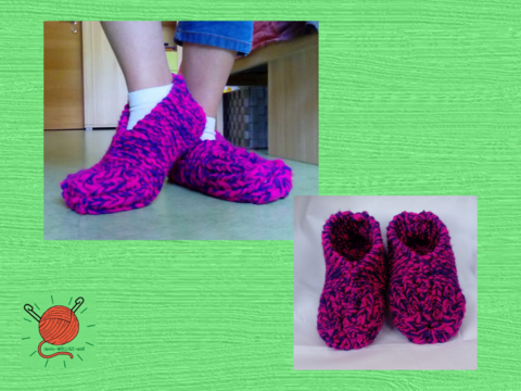 Die wärmenden Hausschuhe, Strickanleitung