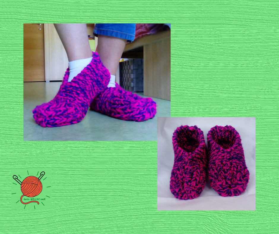 Die wärmenden Hausschuhe, Strickanleitung