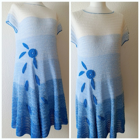 Kleid häkeln - Sommerkleid "Kühle Briese" - alle Größen - Häkelanleitung