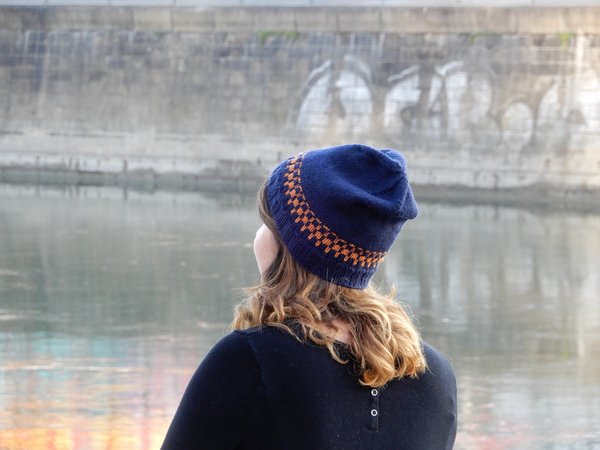 Knit beanie in stranded colorwork "Genova", child and adult sizes