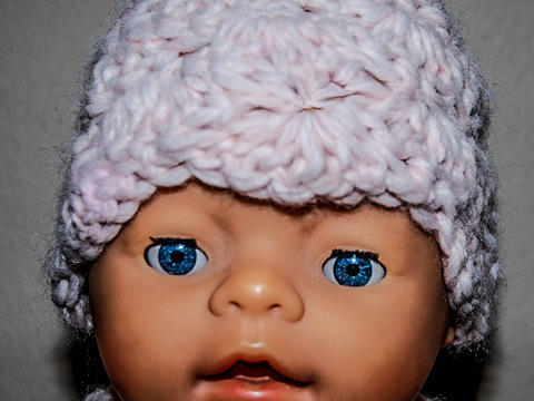 Muschelmütze für Baby´s 0-3 Mon. (anpassbar für alle Größen mit Maßtabelle!)