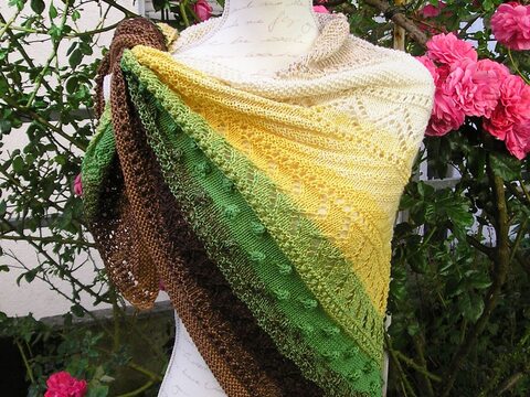 Strickanleitung Dreieckstuch "Maiskolben"