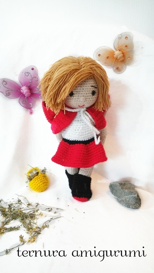 Crochet pattern of doll Sarah little Red Riding Hood PDF english- deutsch- dutch ternura amigurumi
