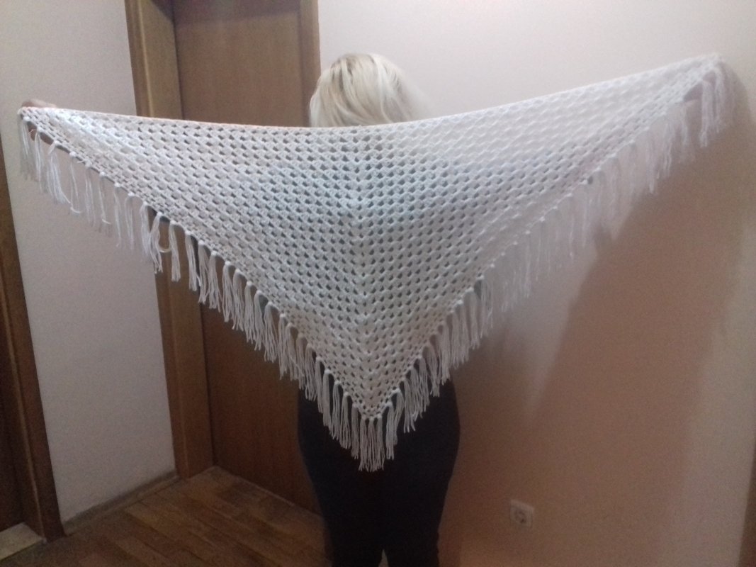 Granny Oma Tuch mit Fransen - Bild 3