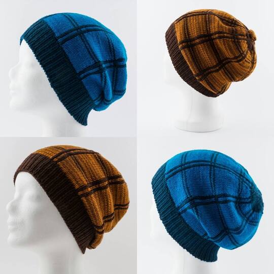 Strickanleitung Mütze mit Karo-Muster "Easy Peasy Plaid Hat"