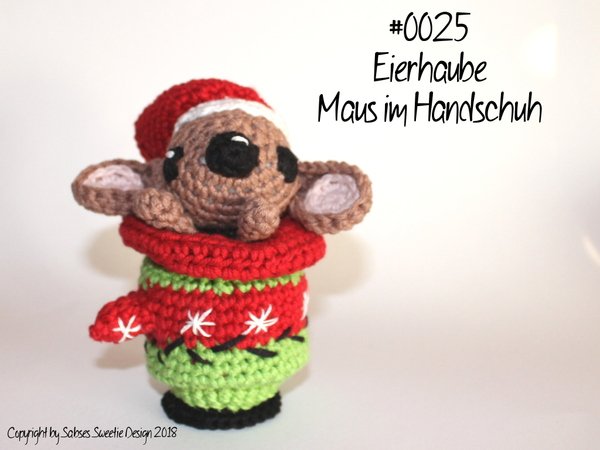 Häkelanleitung Eierbecher Maus im Handschuh Weihnachten #0025 deutsch E-Book