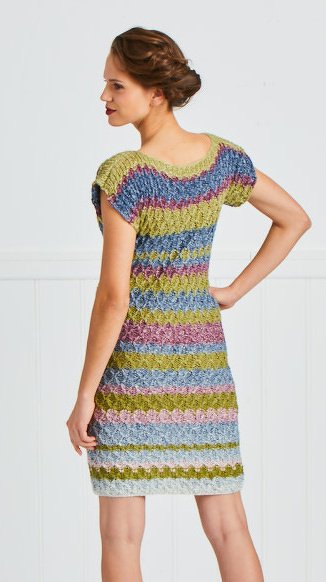 Kurzarmkleid Trendstreifen aus Woolly Hugs SKY stricken - Bild 6