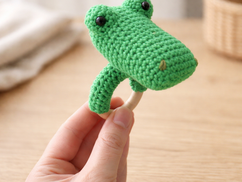 Crochet Pattern Crocodile Rattle, crochet Babyrattle