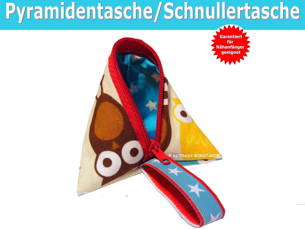 Pyramidentasche Schnullertasche Dreieckstasche -  Nähanleitung