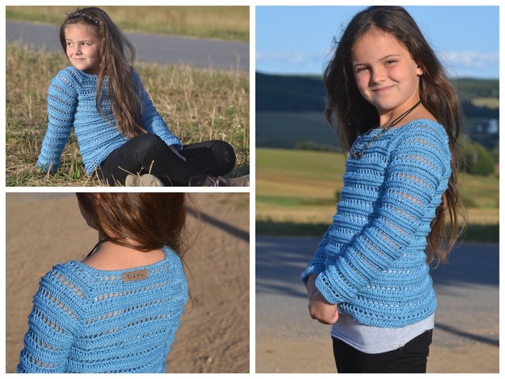 - ALICIA - Sommershirt/ Top/ Pullover, 3 Varianten RVO, alle Größen ab Größe 74 Kleinkind - 56 Damen, jedes Material auch Bobbel geeignet, tolles Stukturmuster