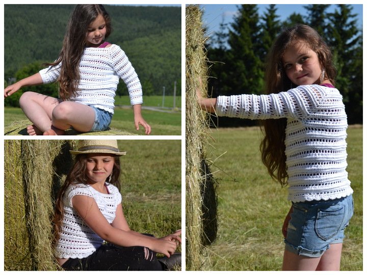 - ALICIA - Sommershirt/ Top/ Pullover, 3 Varianten RVO, alle Größen ab Größe 74 Kleinkind - 56 Damen, jedes Material auch Bobbel geeignet, tolles Stukturmuster