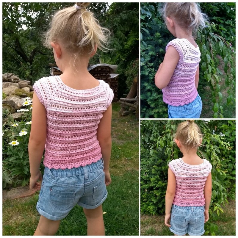 - ALICIA - Sommershirt/ Top/ Pullover, 3 Varianten RVO, alle Größen ab Größe 74 Kleinkind - 56 Damen, jedes Material auch Bobbel geeignet, tolles Stukturmuster - Bild 5