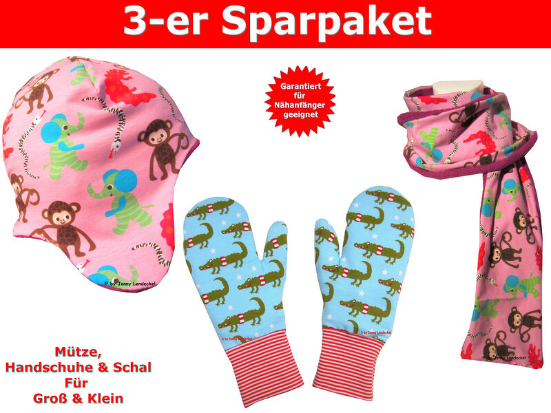 Schnittmuster Handschuhe Mütze und Schal - inkl. Nähanleitung