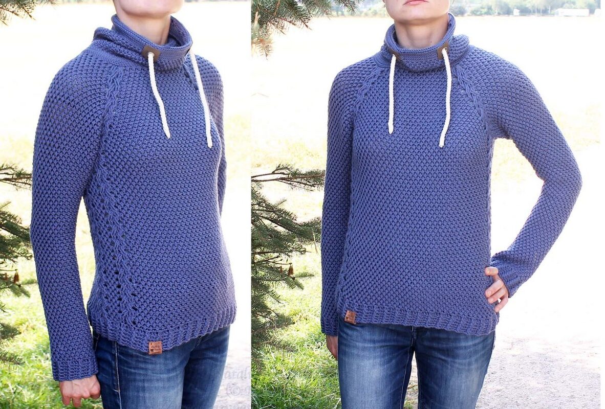 Hoodie (sweater) “Denim” (sizes XS to XXL, raglan)