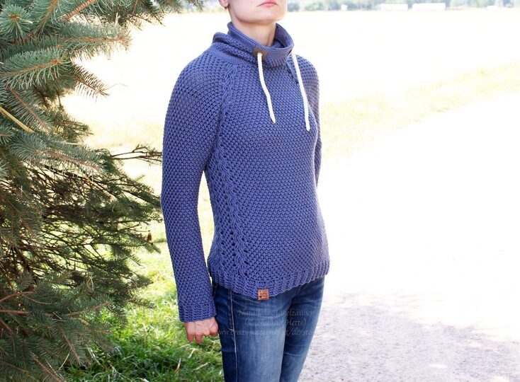 Hoodie (sweater) “Denim” (sizes XS to XXL, raglan)