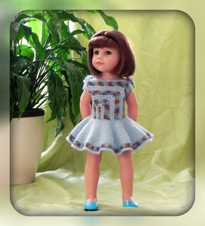 Stehpuppe 1109 ohne Puppe Puppenkleidung Kleid 50 cm Steh Puppe 46 