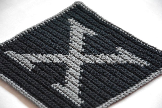 Letter "X" Potholder Crochet Pattern - for beginners