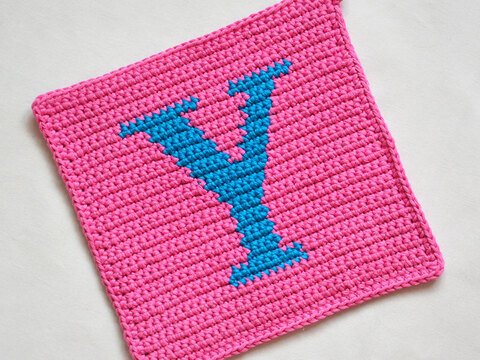 "Y" Buchstaben Topflappen Häkel-Anleitung inkl. Häkel-Grundkurs