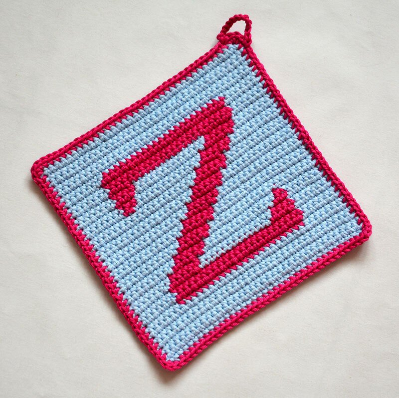 Letter "Z" Potholder Crochet Pattern - for beginners