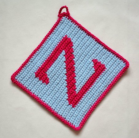 Letter "Z" Potholder Crochet Pattern - for beginners