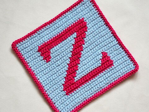 "Z" Buchstaben Topflappen Häkel-Anleitung inkl. Häkel-Grundkurs