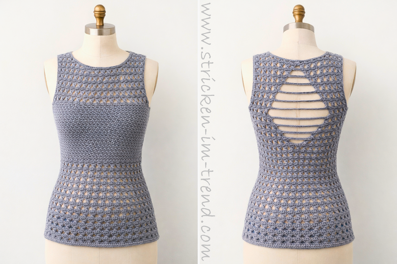 Crochet Pattern Summer Top with Open Back | Crochet Top CROSS#back