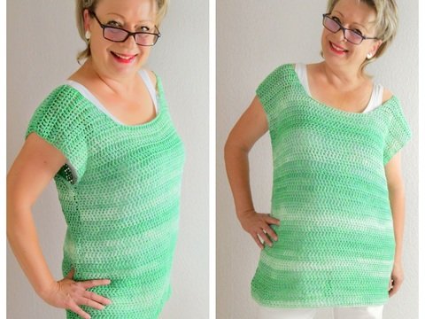 Sommer Top häkeln - Long Top/ Strand Top alle Größen - Häkelanleitung PDF