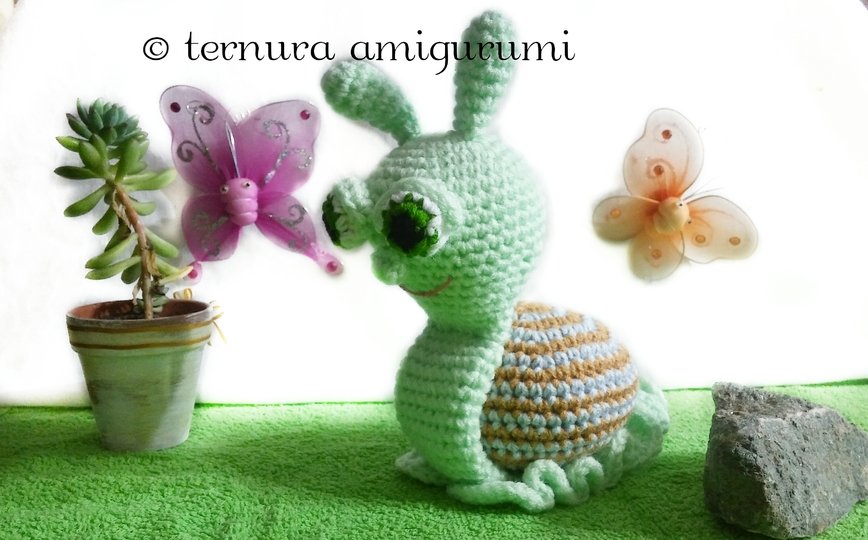 Snail crochet pattern PDF english- deutsch- dutch ternura amigurumi