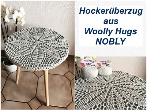 Hockerüberzug aus Woolly Hugs NOBLY gehäkelt