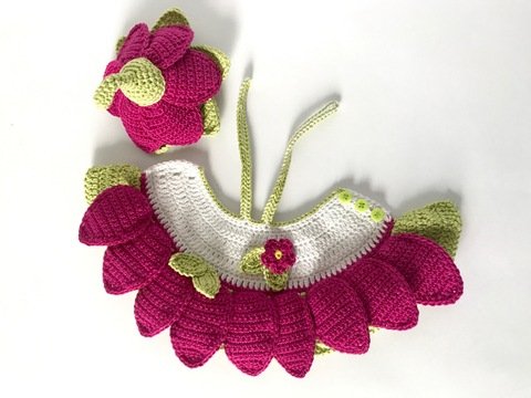 Tulpen-Outfit für Maus Flora, die Blumenfee. Häkelanleitung