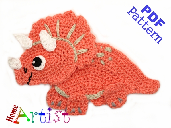 Triceratops Dino crochet pattern