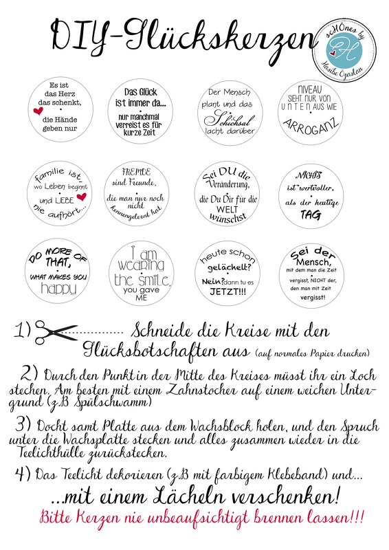 DIY Glückskerze mit Botschaft