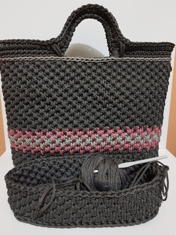 Ilky's Shopper aus Ropegarn-Gr&ouml;sse individuell anpassbar- geh&auml;kelt, anf&auml;ngertauglich - Bild 2