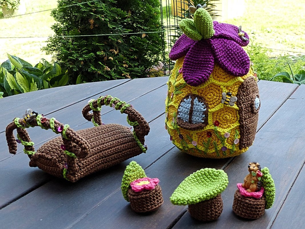 Beehive crochet pattern, crochet bees, crochet hive, crochet beginner, summer - Image 3