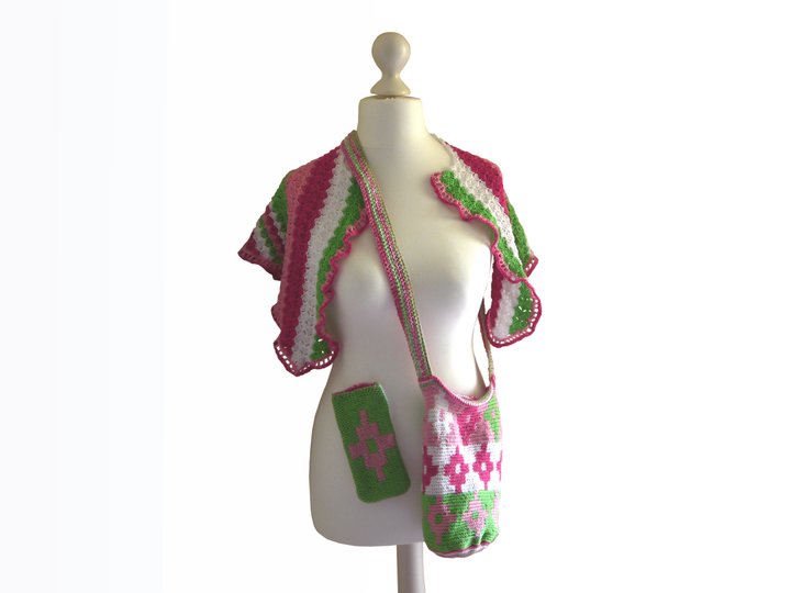 Summertime Häkelset: Tapestry-Beutel, Handysocke und Dreieckstuch