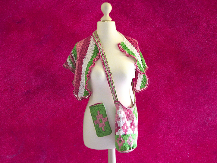 Summertime Häkelset: Tapestry-Beutel, Handysocke und Dreieckstuch