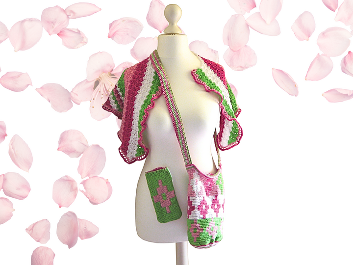 Summertime Häkelset: Tapestry-Beutel, Handysocke und Dreieckstuch